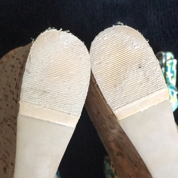 Apt 9 Green And Blue Open Toe Wedges Women’s Shoes - Picture 13 of 13